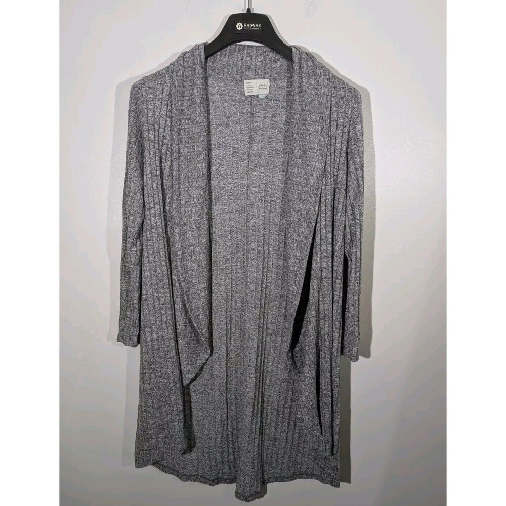 Anthropologie Saturday Sunday Small Light Gray Open Cardigan Ribbed